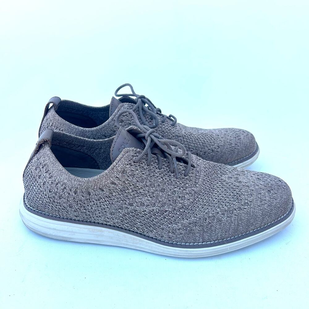 Cole Haan Men’s Grand+ Stitch Wingtip Shoes Sneakers Taupe Tan 10 Low Dressy